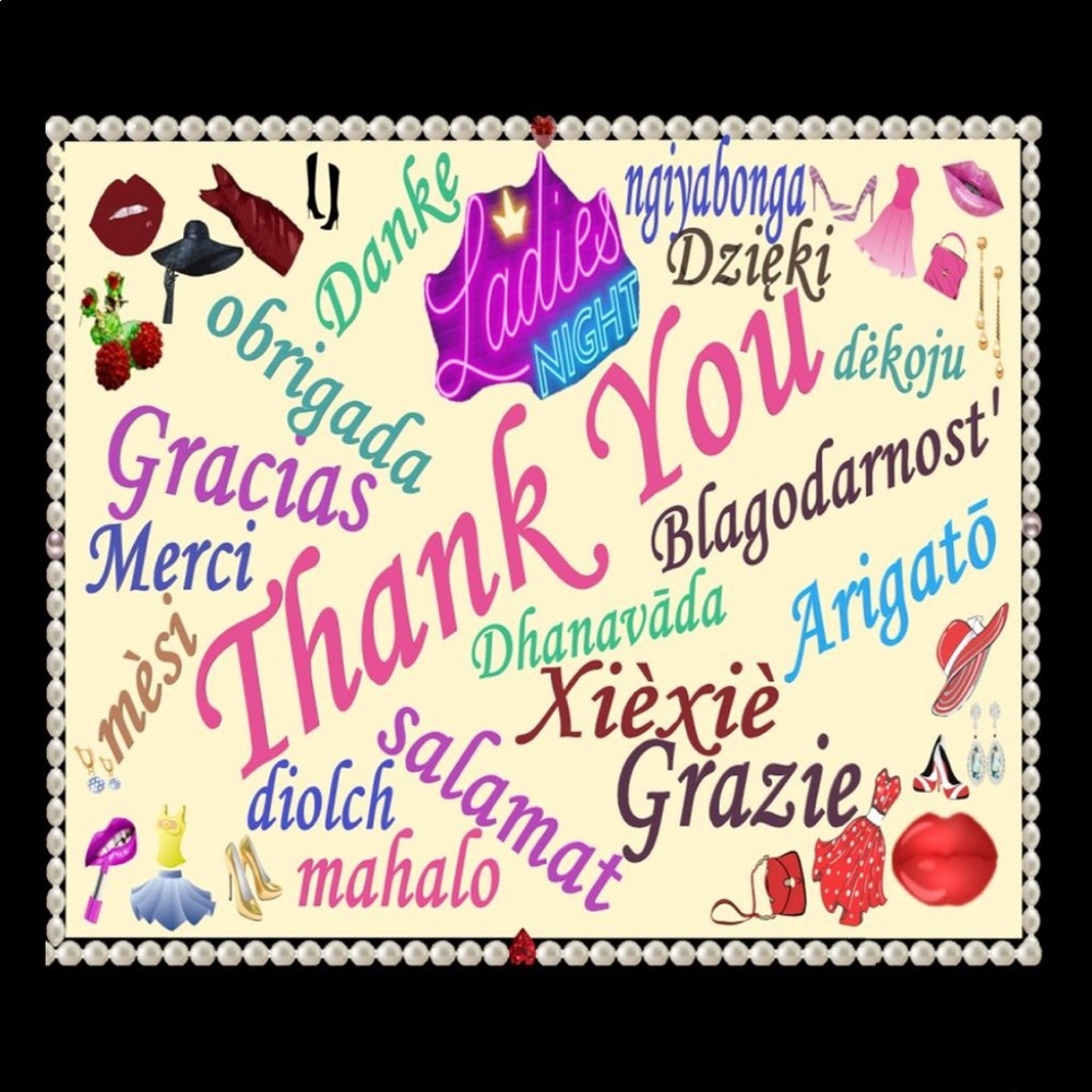 200 (2x2 Inch) Square Stickers, Ladies Night, Full Color, High Gloss, Thank You - Picture 3 of 3